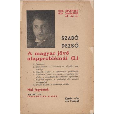 A magyar jövő alapproblémái I.