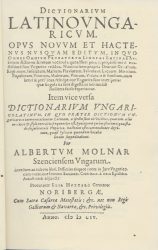 Dictionarium Latinoungaricum 