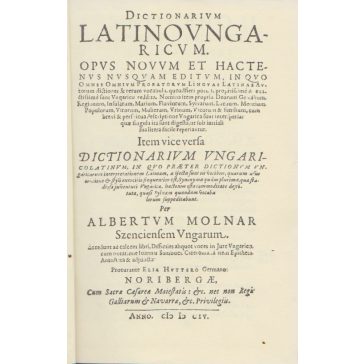 Dictionarium Latinoungaricum 